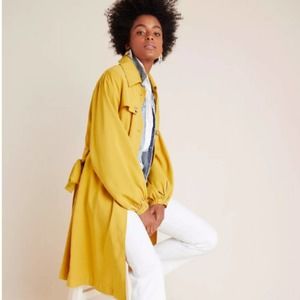 Anthropologie Bristol Puff Sleeve Trench C…